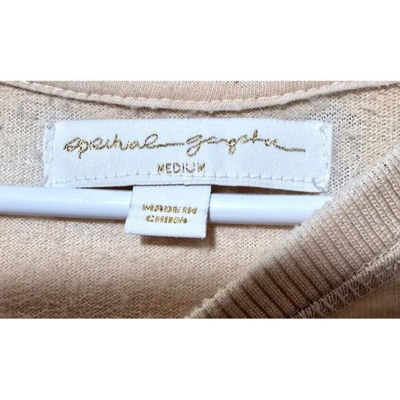 Spiritual Gangster Sweatshirt Sz M Thin Knit Tropical Coastal Comfort Beige Boho - Picture 3 of 10